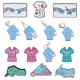 thumbnail image 1 of Juego de broches para blusas médicas para blusas, guantes azules, aleación, 1 of 2