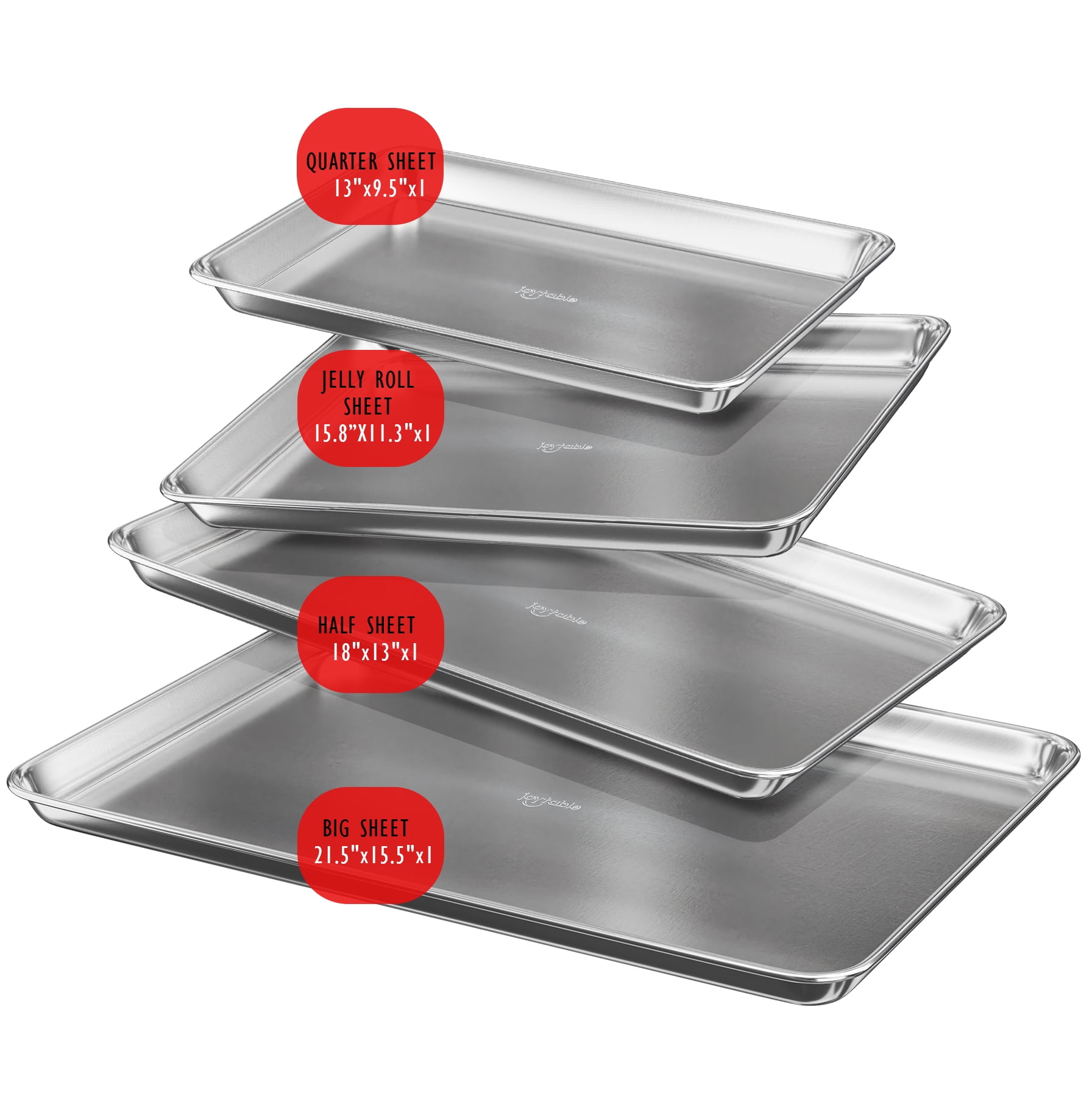 Joytable Cookie Sheet Set, Cookie Sheet Non-Stick Sets for Oven, Brown, 4  Pack
