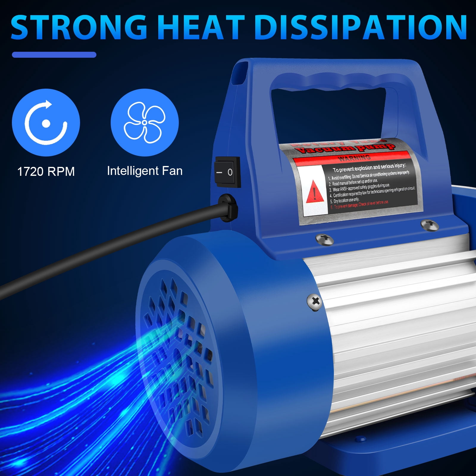 Vacuum Pump, 110V/60Hz 1/3HP 4 CFM Single Stage Vacuum Pump with Oil Bottle, Auto AC Vacuum Pump for R12 R22 R134a R410a R502 Automotive Air Conditioner Servicing Resin Degassing