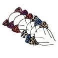 thumbnail image 4 of 6Pcs Bright Flocking Cat Ear Headbands Leopard Printing Tiger Ear Headbands, 4 of 6