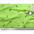 thumbnail image 2 of Soimoi Green Heavy Satin Fabric Footprint & Shoes Fashion Print Fabric by Yard 54 Inch Wide, 2 of 3