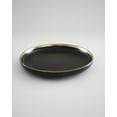 thumbnail image 4 of Small Matte Black Ceramic Plate with Gold Rim – 7.6" Set of 4 | Luxury Collection, 4 of 4