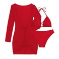 thumbnail image 5 of Tponi Swimsuit For Women 2024 One-Piece Elastic Red Bikini Clear S, 5 of 9