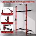 thumbnail image 3 of AKDSteel Folding Squat Rack, 1000LBS Capacity Wall Mounted Squat Rack, 2.36"x2.36" Foldable Squat Rack for Home Gym with Pull Up Bar, J Hook, Landmine, 3 of 7