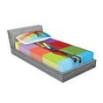 thumbnail image 2 of Ambesonne Colorful Fitted Sheet & Pillow Sham Set, Cartoon Fox Fashion Funny, Twinxl, Multicolor, 2 of 2
