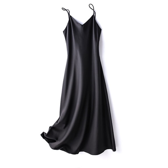 Women's sleeveless dress, Polyester, Black, XL