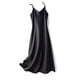 thumbnail image 1 of Laklulu Vestido de fiesta de invitados de boda de satén con tirantes finos sin mangas para mujer, vestidos formales de noche de cóctel, negro, XL, 1 of 5