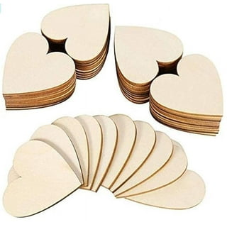 Small Wood Hearts for Crafts 1-inch, 1/8 inch Thick, Pack of 100 Wooden  Wedding Hearts for Valentine's Day Table Decor, by Woodpeckers