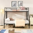 thumbnail image 3 of Black Twin Over Full Metal Bunk Bed with Under - Bed Storage, Modern Style for Space - Saving Bedroom, 3 of 8