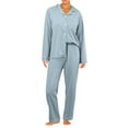 thumbnail image 2 of Pajamas for Women Set 2025 Soft Loungewear Long Sleeve Button Collared Night Shirt Pants Pjs Set Womens Pajama Sets, 2 of 4