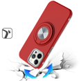 thumbnail image 4 of For iPhone 12 Pro Max 6.7 Metal CD Pattern Matte Finished Hybrid with Rotational Ring [Car Mount Friendly] Case - Red, 4 of 4