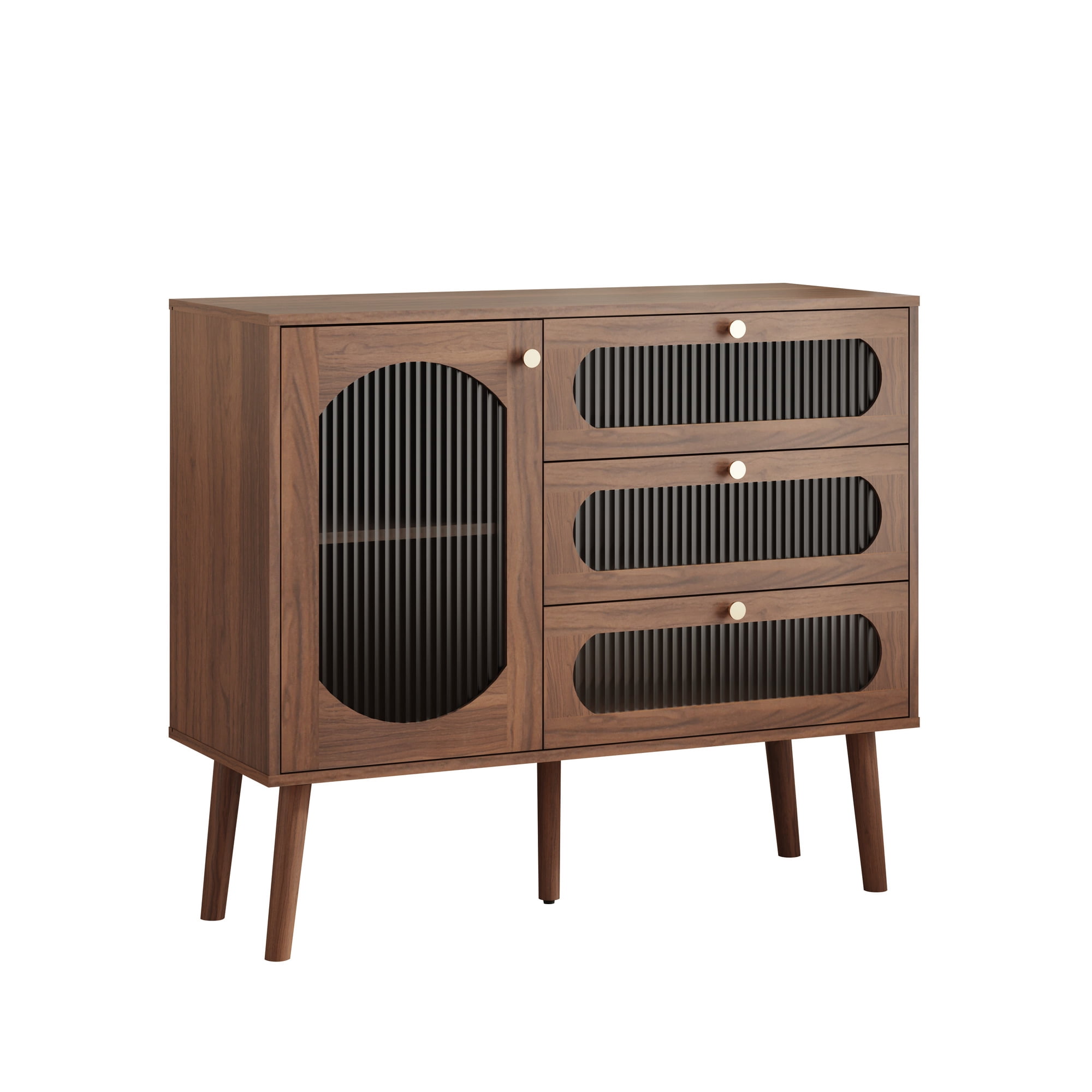 Noble House Accent Storage Cabinet with 3 Drawers, Sideboard for Living Room, Entryway, Natural