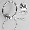thumbnail image 4 of RARXTR Chrome Hand Towel Holder for Bathroom (2 Pack) Kitchen Towel Ring Modern Rounded Base Wall Mount SUS304 Stainless Steel, 4 of 6