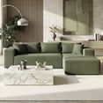 thumbnail image 4 of Costway 110.5" Modular Sectional Sofa with Deep Seats & Comfy Backrests, Comfy Armrests Green, 4 of 9