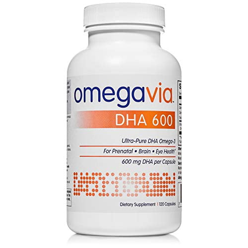OmegaVia DHA 600 mg Omega3 Fish Oil, 120 Capsules, UltraPure DHA