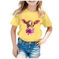 thumbnail image 4 of Easter Bunny T-Shirt for Toddler Girls Bunny Print Cute Summer Tops Tees Christian Faith Kids Girls T-Shirt Size 10-11, 4 of 5