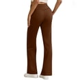 thumbnail image 4 of Inglocry Wide Leg Pants for Women Loose Yoga Pants with Pockets Petite/Regular/Tall Stretch Casual Lounge Pants 2026 Brown XL, 4 of 9