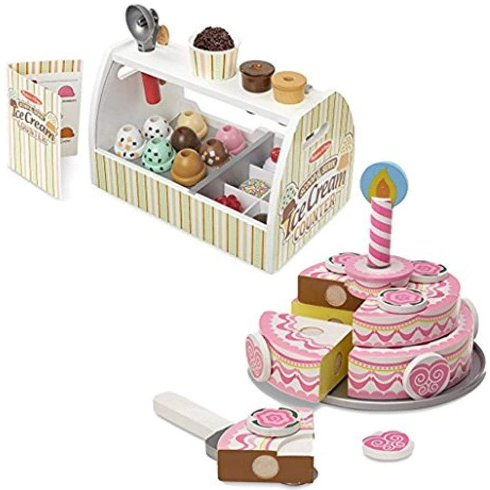 Melissa & Doug Bundle Includes 2 Items Wooden Scoop and Serve Ice Cream
