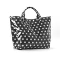 thumbnail image 4 of Black Polka Dot PVC Tote Bag for Women, Waterproof 17.3"x11.8"x4.7" Hook and Loop Closure Reusable Shopping Handbag with Sturdy Handles for Beach, Travel & Daily Commute, 4 of 8