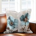 thumbnail image 2 of Blue Broccoli Throw Pillow Cover Farmhouse Rustic Floral Retro Victorian Style Cotton Linen Cushion Cover Throw Pillow Case with Invisible Zipper for Couch Sofa Bed Chair Car 20x20 Inch, 2 of 9