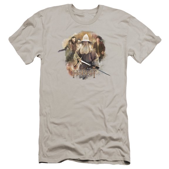 The Hobbit Trinity Of Blades Premium Canvas Adult Slim Fit 30/1 T-Shirt Silver