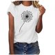 thumbnail image 2 of ICHUANYI Clearance Fashion Women's Round-Neck Short Sleeve Print Casual T- Shirt Blouse Tops(White, M) ICHUANYI WER2023081200465, 2 of 6