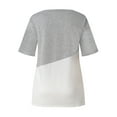 thumbnail image 6 of FASHIONWT Women Color Contrast Round Neck Short Sleeve Sporty Cotton T-Shirts, 6 of 6
