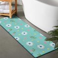 thumbnail image 2 of Pioneer Flower Floral Print Pattern Bathroom Rugs Mat, Non Slip Microfiber Bathroom Rug with Rubber Backing, Soft Mats for Bathroom Floor Tub Shower, 17"x47", 2 of 5