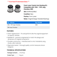 thumbnail image 2 of Front Lower Control Arm Bushing Kit - Compatible with 1984 - 1999 Jeep Cherokee 4WD 1985 1986 1987 1988 1989 1990 1991 1992 1993 1994 1995 1996 1997 1998, 2 of 2