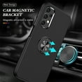 thumbnail image 2 of for Samsung Galaxy A23 4G Case, 360° Rotatable Ring Holder Kickstand Dual Layer Military-Grade Drop Tested Protection Support Car Holder Mount Magnetic Absorbing Bumper Phone Case, Black, 2 of 7