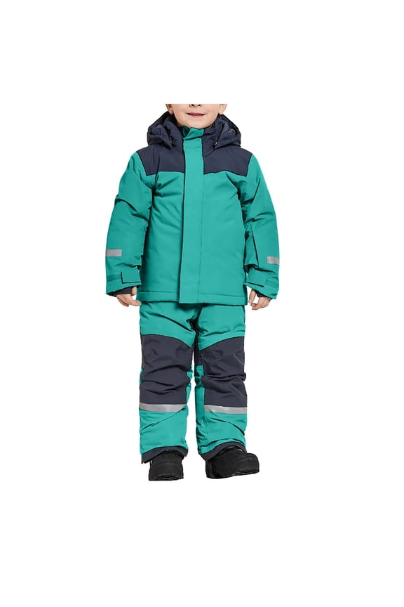 Kids Winter Snowsuit Coat Romper Boys Girls Waterproof Snow Suit Solid Cozy Heavyweight Outwear 1-15Years