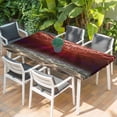 thumbnail image 2 of Red Ocean Waves Table Cloths for 4 Foot Rectangle Tables, Summer Beach Coastal Abstract Patio Waterproof Elastic Fitted Tablecloths, Washable Rectangular Table Cover for Camping, 2 of 8