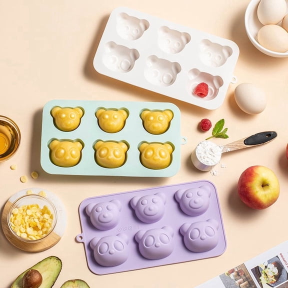 Hometravel Silicone Baking Mold Set, Non-Stick Bear Cake Pan for Muffin Chocolate, Heat Resistant Dishwasher Safe Silicone Bakeware for Oven Kitchen Dessert