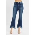 thumbnail image 3 of I AM A FASHION JUNKY RISEN Full Size High Rise Crop Bootcut Fray Hem Jeans Plus Size (Dark, 15(32)), 3 of 6