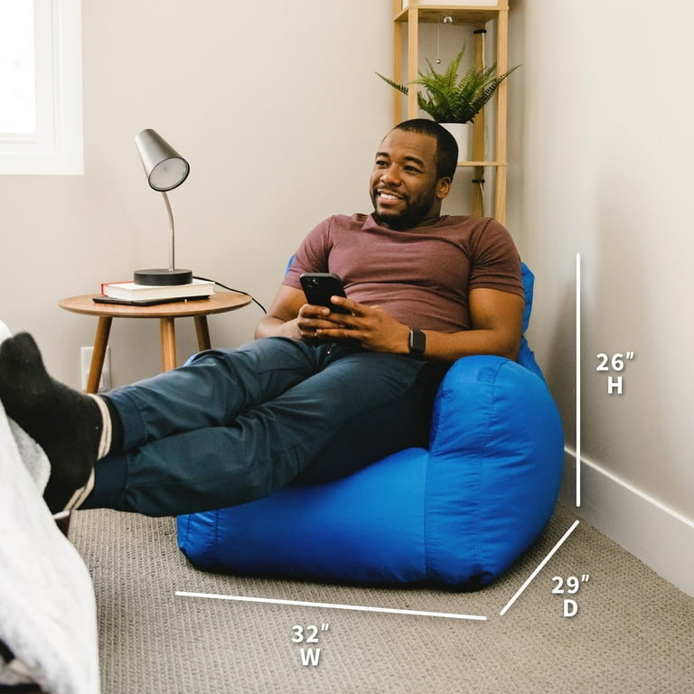 Big Joe Comfy Bean Bag Chair for Kids, Teens Adults, Sapphire
