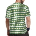 thumbnail image 2 of Wukai Light Green Squares Print Men's Short-Sleeved Mesh T-Shirt,Quick-Dry Short Sleeve Workout T-Shirt-X-Small, 2 of 8