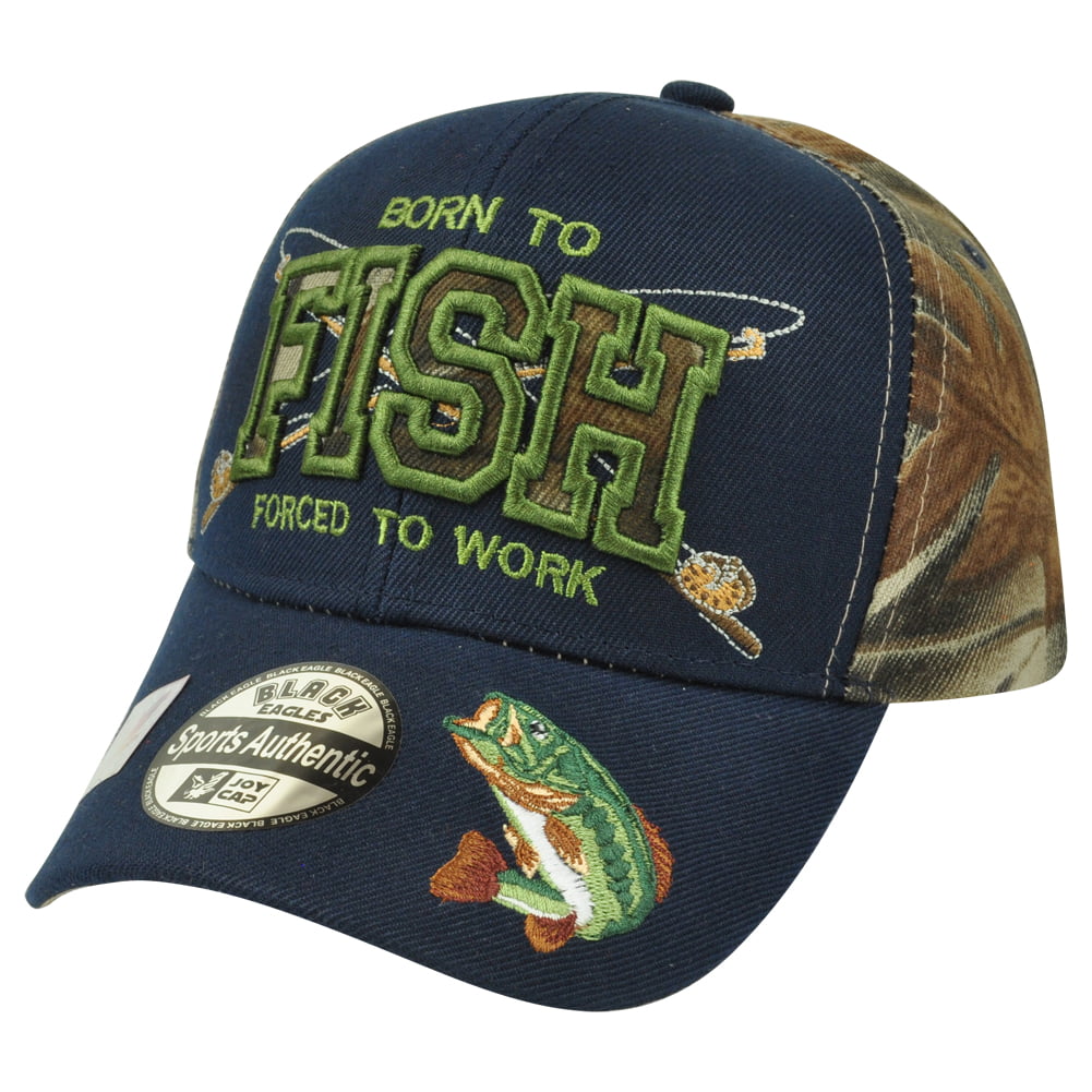 Bass Fishing Fish Outdoors Sport Camouflage Camo  Beige Hat Cap Camping 