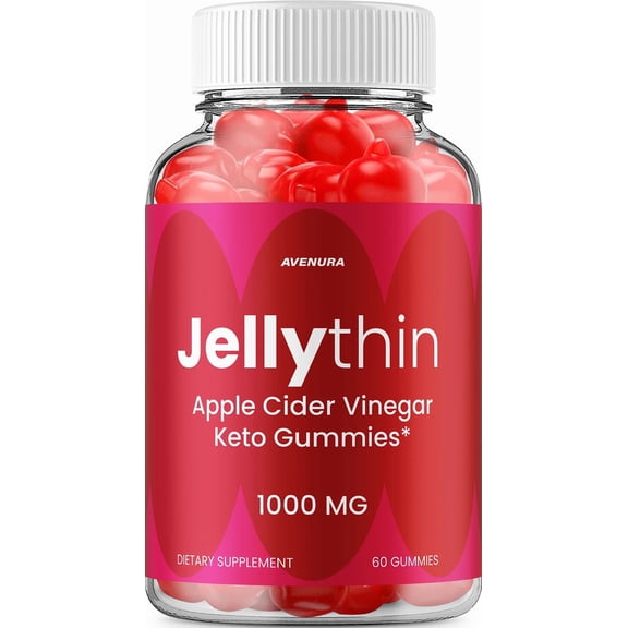 Jellythin ACV Gummies Supplement – Jelly Thin Gummy Advanced Formula Apple Cider Vinegar Maximum Strength 1000MG, 1 Pack, 60 Gummies