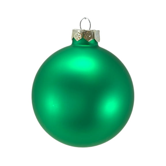 3.25 Inch 4 count Matte Green Christmas Glass Ball Christmas Ornaments