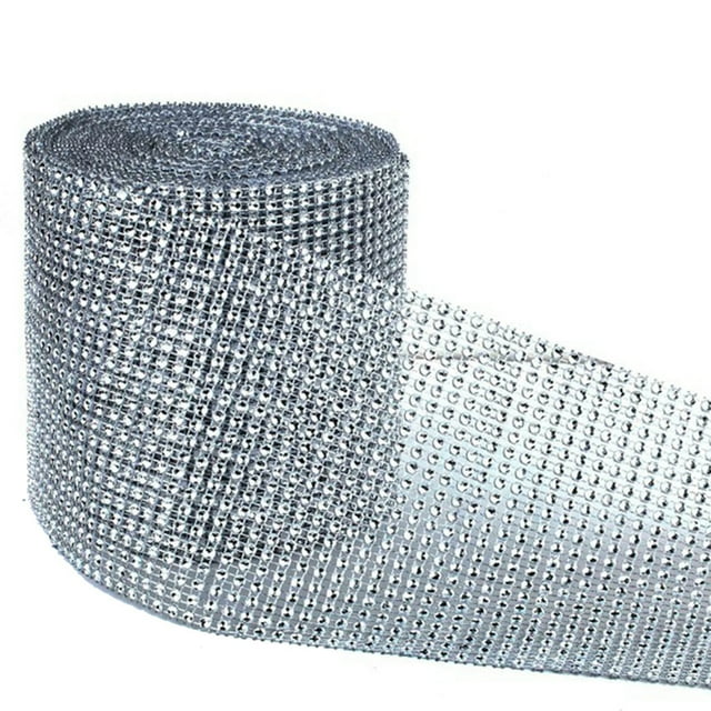 Coofit Ruban en Strass 24 Rangées Ruban en Maille Scintillante Ruban en Cristal Ruban en Strass Diamant