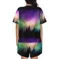thumbnail image 3 of Lsque Northern Lights Women's Short-Sleeved Pajama Set - 2 Piece Soft and Lightweight Sleepwear Set-3X-Large, 3 of 9