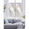 thumbnail image 4 of Non-Adhesive Static Cling Window Tint, White Golden Marble Window Privacy Film Frosted, Modern Abstract Art Marble Crack Insulated Windows Frosted Films for Living room, 35.4 x 78.7 Inches, 4 of 9