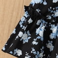 thumbnail image 4 of BRGZLK Baby Toddler Girl Sundress Summer 2026 Cute Floral Print Sleeveless Ruffle Tie-Strap Beach Casual Flowy A-Line Dress for Party Blue 6-7 Years, 4 of 5