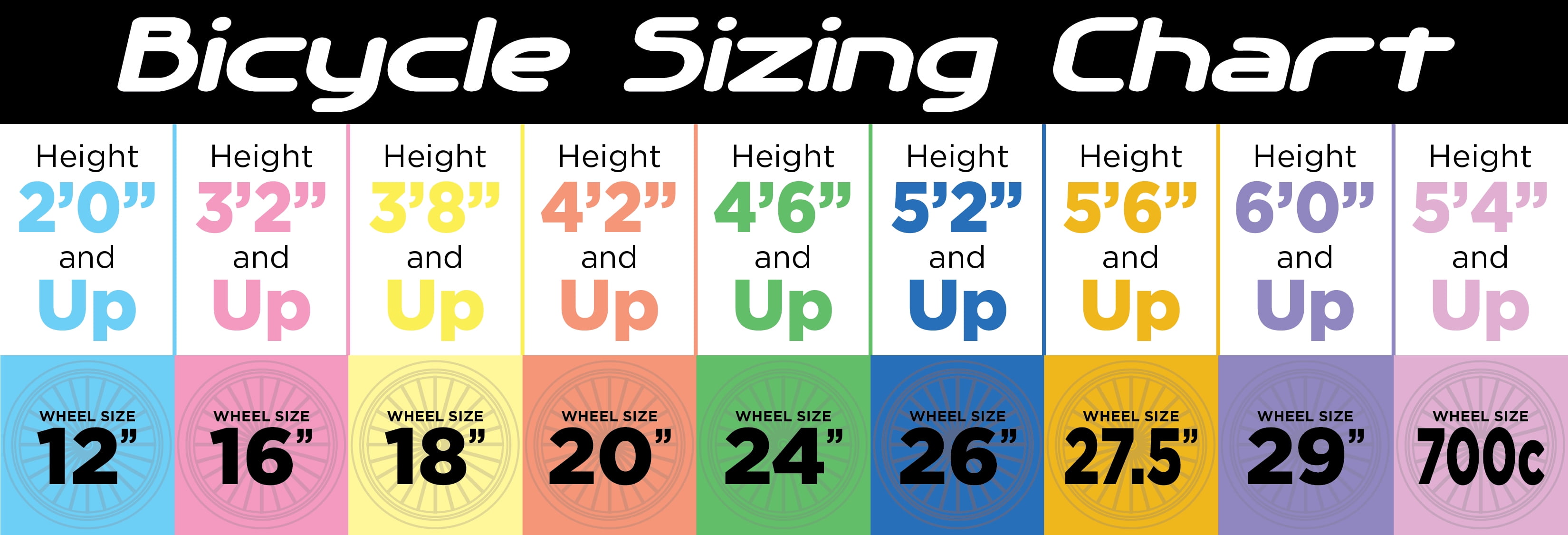 Bike tire size chart height outlet