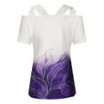 thumbnail image 3 of Dyegold Womens Blouses and Tops Dressy Cold Shoulder Lace Trim Tops for Women Summer Casual T Shirts Short Sleeve Blouses Flowy Tunics Tees, 3 of 4