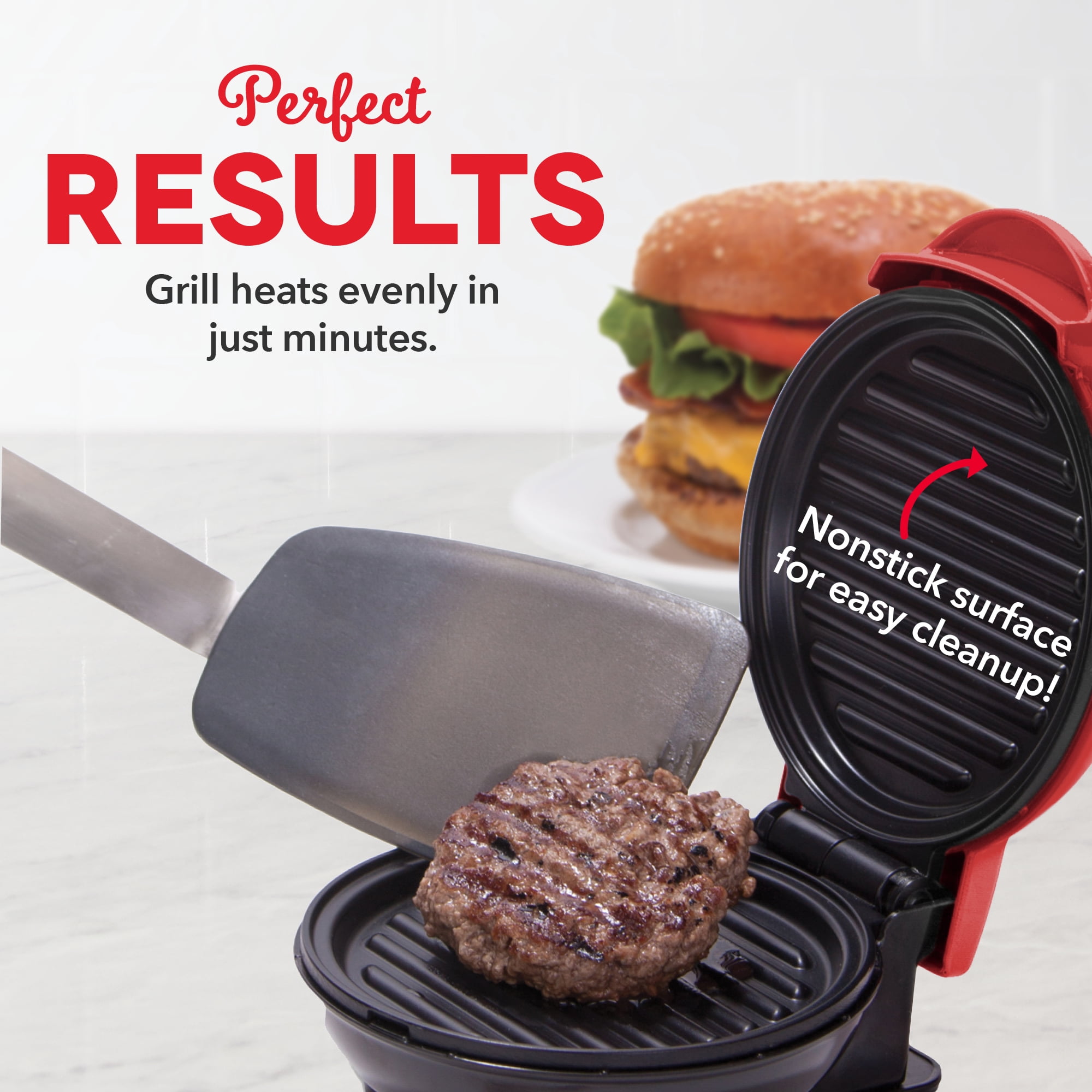 Dash Mini Maker Portable Grill Machine, 4in Cooking Surface, Red