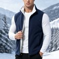thumbnail image 4 of Stamzod Mens Fleece Vest Jacket Casual Full Zip Sherpa-Lined Jackets Warm Sleeveless Coat Vests with Pocket Dark Blue-2 XL, 4 of 6