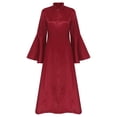 thumbnail image 2 of TiaoBug Robe de Clergé pour Femmes à Manches Évasées Robe Élégante Robe Maxi de Clergé Robes de Pasteur d'Église Bourgogne TG, 2 of 6