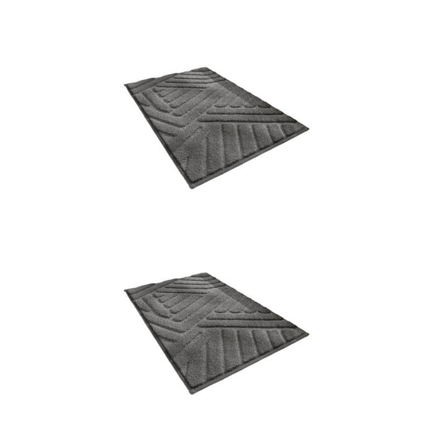 Inteprter Alfombra de baño duradera - Ahorro de espacio y fácil de limpiar Alfombra de baño antideslizante ecológica Antideslizante gris gris oscuro 2Conjunto