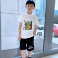 thumbnail image 4 of Godzilla-Conjunto de ropa deportiva para bebé, camiseta y pantalones cortos, chándal de dibujos animados de Anime, camisetas de verano, 2 piezas, 4 of 5